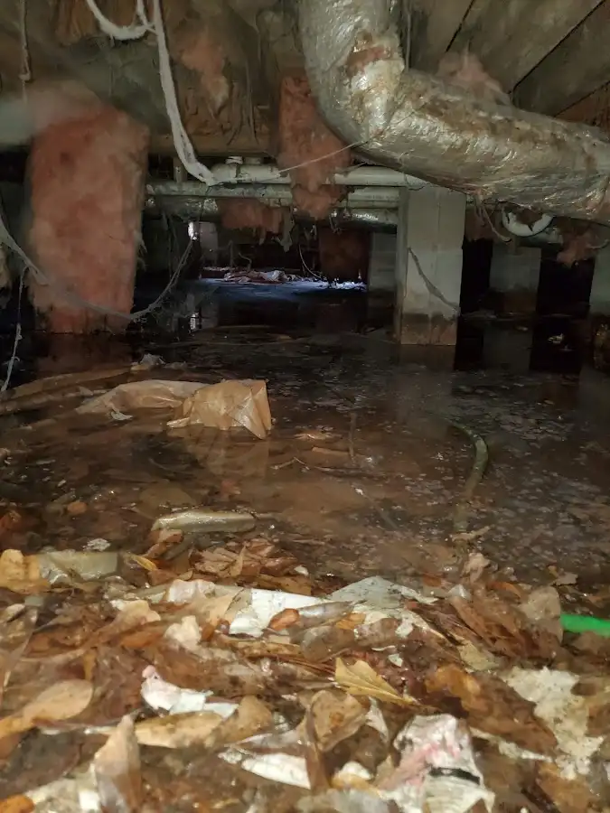 Crawl space flood assessment for Commercial Water Damage Restoration in Stephenville